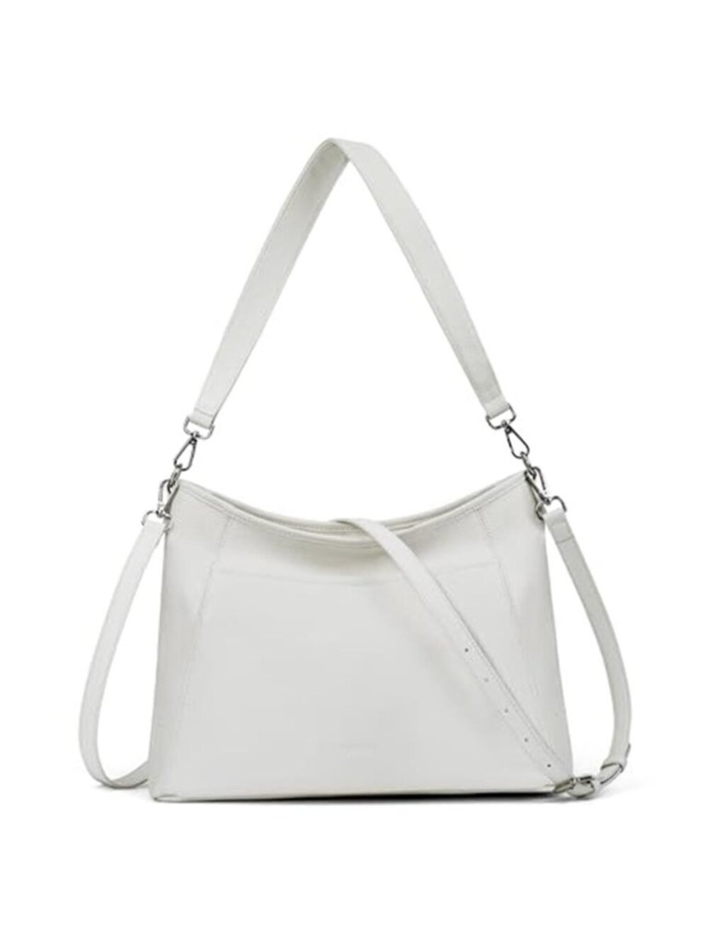 Off White Genuine Leather Hobo Crossbody Large Shoulder Bag Women Pebbled Purse